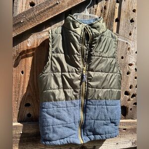 Blac Label Boys Size 4 Puffer Vest Green And Denim